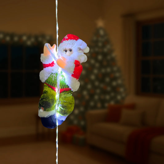 Papa Noel Escalador Decorativo Con Luces