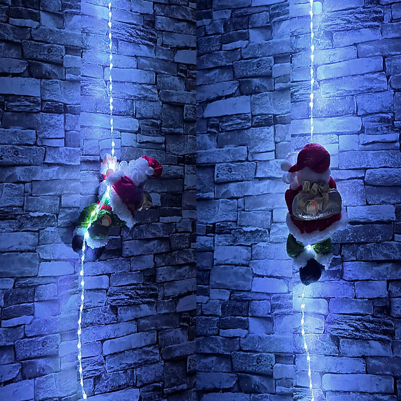 Papa Noel Escalador Decorativo Con Luces