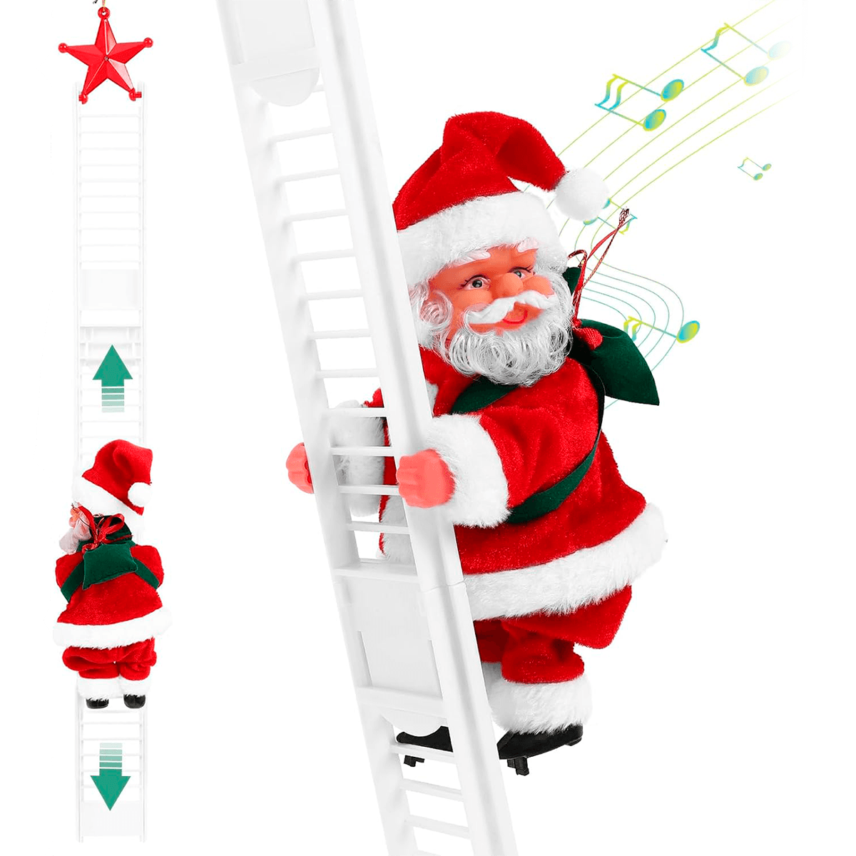 Papa Noel Escalera Sube Y Baja